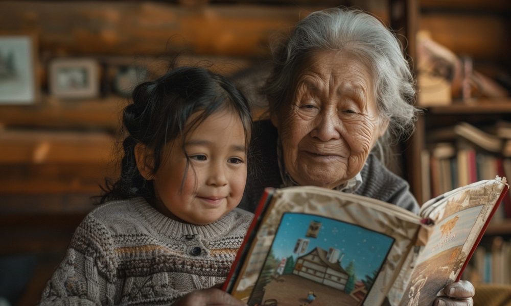 Intergenerational bonding during story time