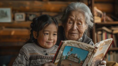 Intergenerational bonding during story time