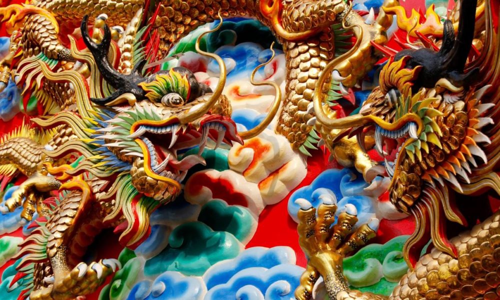 Thai dragon temple art