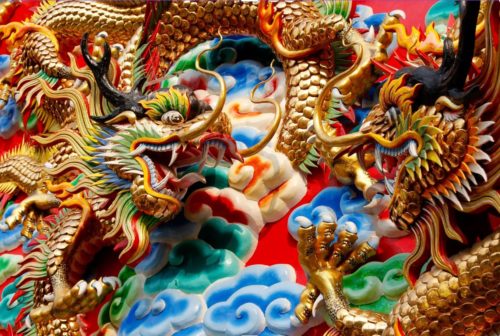 Thai dragon temple art