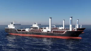 Anemoi rotor sails on a tanker